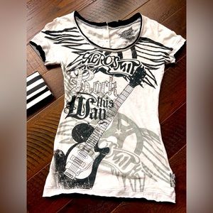 Disney Aerosmith Rock N Roller Coaster Rock This Way Ladies T-Shirt Medium